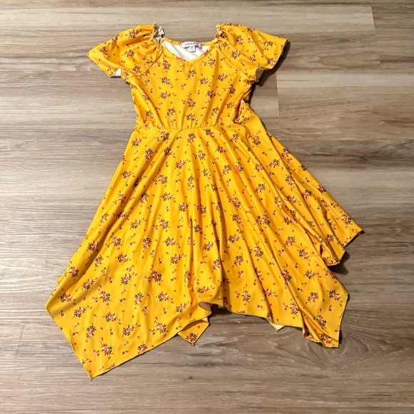 Chenault Other - Chenault Girl | Yellow Floral Dress with Handkerchief Hem